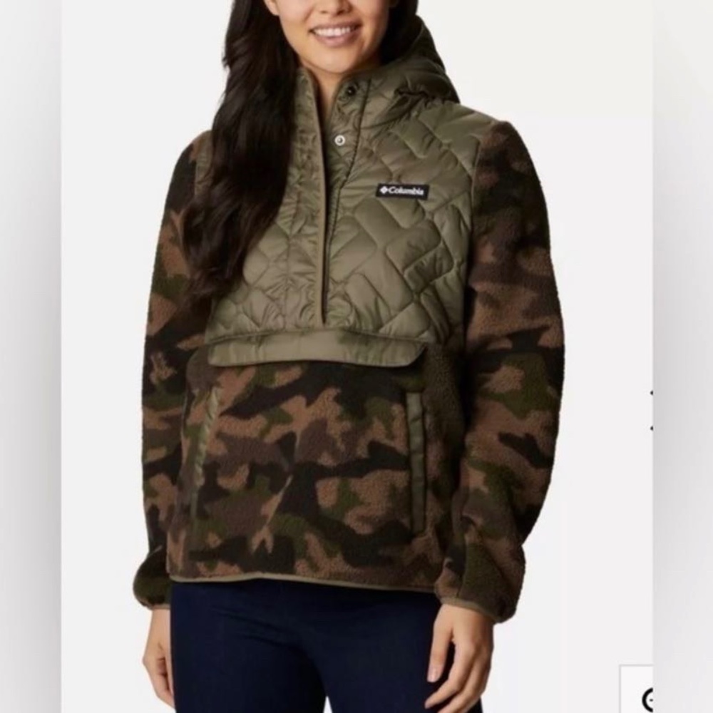 NWT Women’s  Columbia Sweet View Fleece Hooded Pullover with kangaroo pockets XL